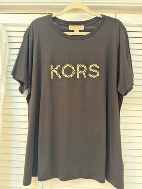 MK Michael Kors Black Tshirt with Gold NWT 1X